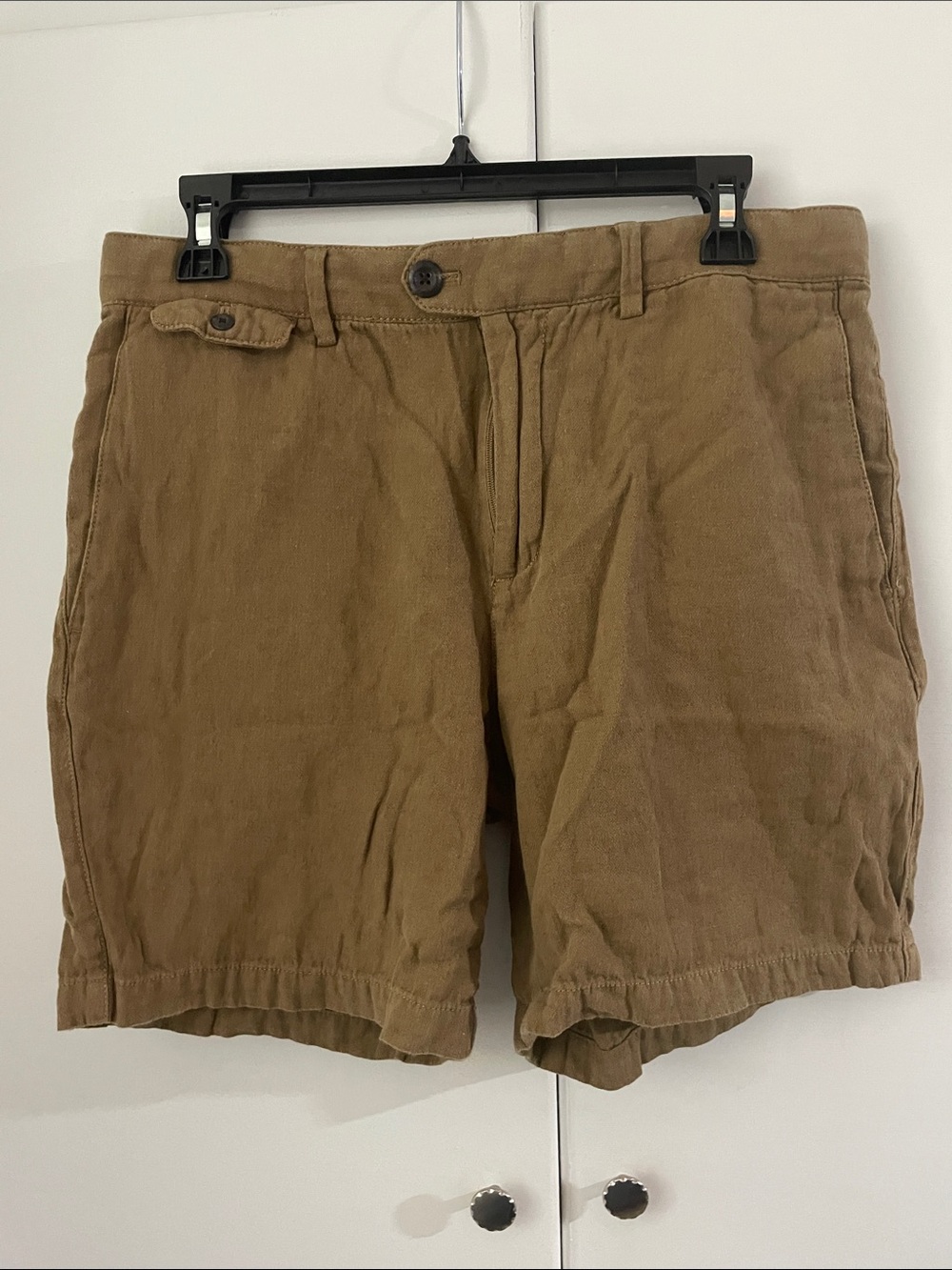 Banana Republic Tan Flat-Front Shorts
